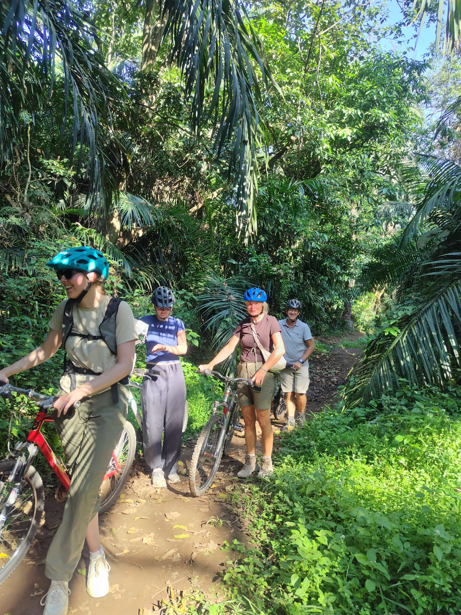 Cycling in Moshi near village route and forest